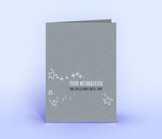 Weihnachtskarte Sternenregen auf grauem Designer-Karton 2423