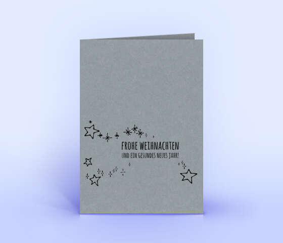 Weihnachtskarte Sternenregen auf grauem Designer-Recyclingkarton 2425