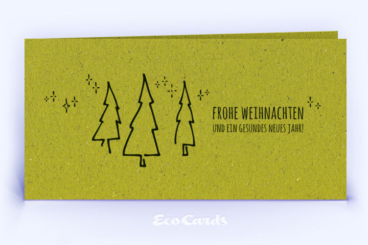 Weihnachtskarte Nr. 2460 gruen mit Weihnachtsbäumen
