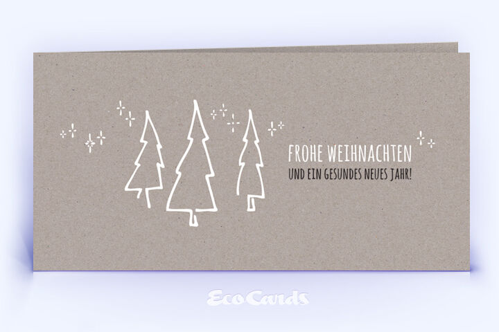 Weihnachtskarte Nr. 2462 grau mit Weihnachtsbäumen