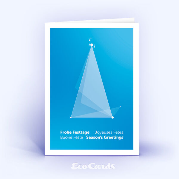 Weihnachtskarte Nr. 2481 blau mit Design aus Dreiecken
