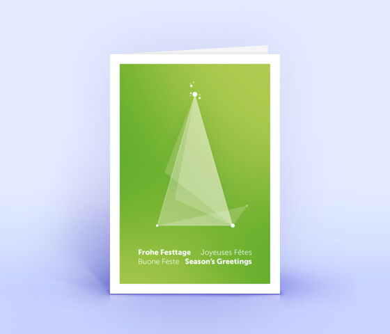 Weihnachtskarte Nr. 2485 gruen mit Dreieck-Design