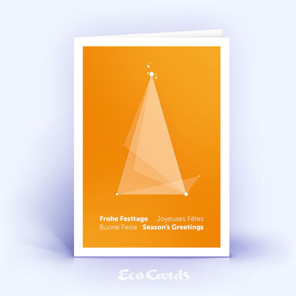 Weihnachtskarte Nr. 2487 orange mit Dreieck-Design