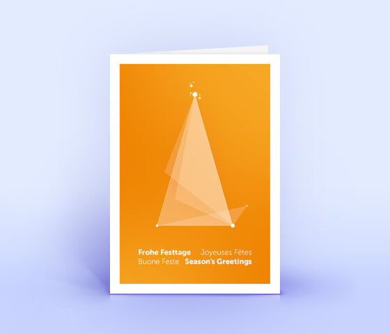Weihnachtskarte Nr. 2487 orange mit Dreieck-Design