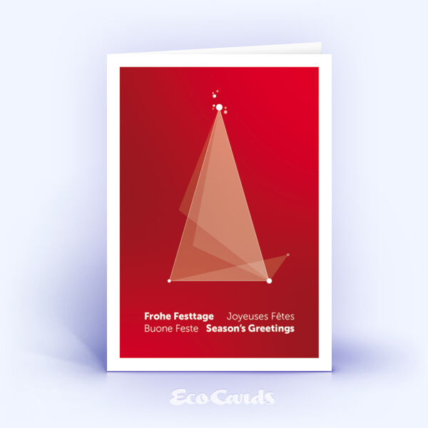 Weihnachtskarte Nr. 2489 rot mit Design aus verschiedenen Dreiecken