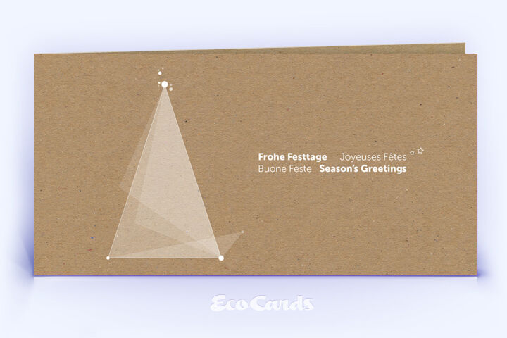 Weihnachtskarte Nr. 2494 braun mit verschiedenen sich überlagernden Dreiecken