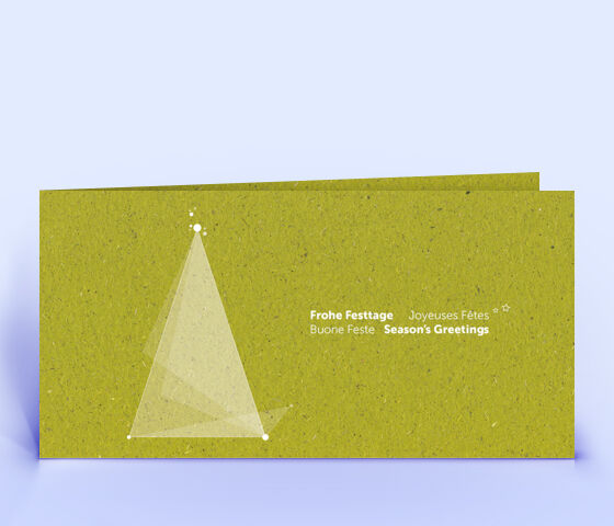 Geschäftliche Weihnchtskarte mit abstraktem Weihnachtsbaum auf Graspapier 2496