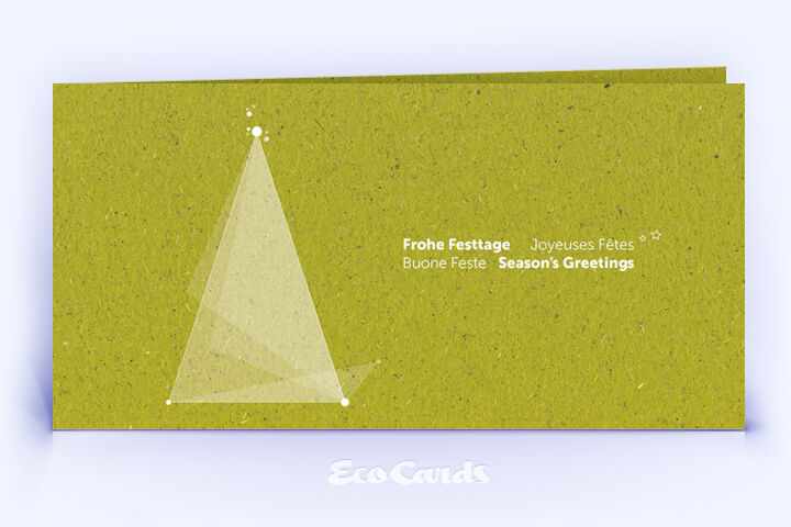 Weihnachtskarte Nr. 2496 gruen mit Dreieck-Design