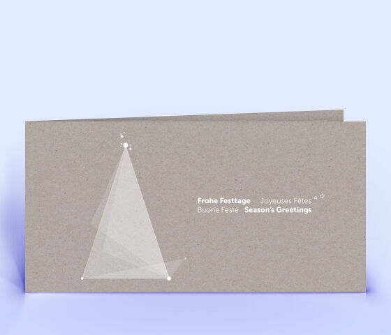 Geschäftliche Weihnchtskarte mit abstraktem Weihnachtsbaum auf grauem Recyclingkarton 2498