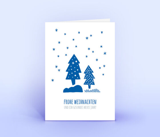 Schöne Weihnachtskarte mit blauem Design "Sternenhimmel" 2521