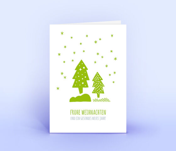 Schöne Weihnachtskarte mit grünem Design "Sternenhimmel" 2523