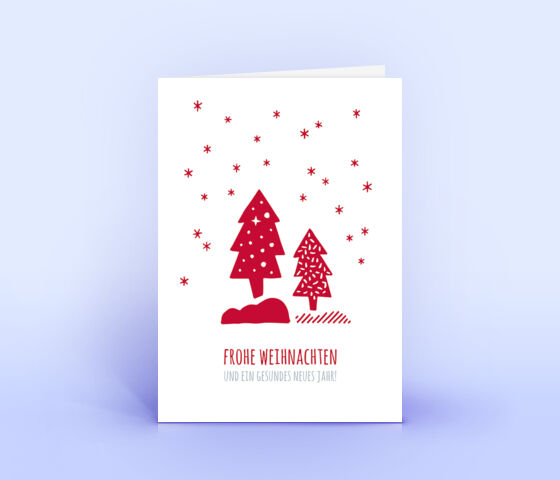 Schöne Weihnachtskarte mit rotem Design "Sternenhimmel" 2529