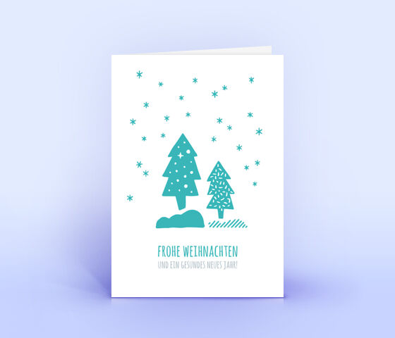 Schöne Weihnachtskarte mit tükisfarbenem Design "Sternenhimmel" 2531