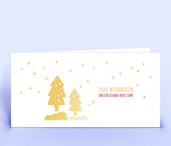 Weihnachtskarte Motiv "Sternenhimmel" mit Sonderfarbe GOLD veredelt 2532