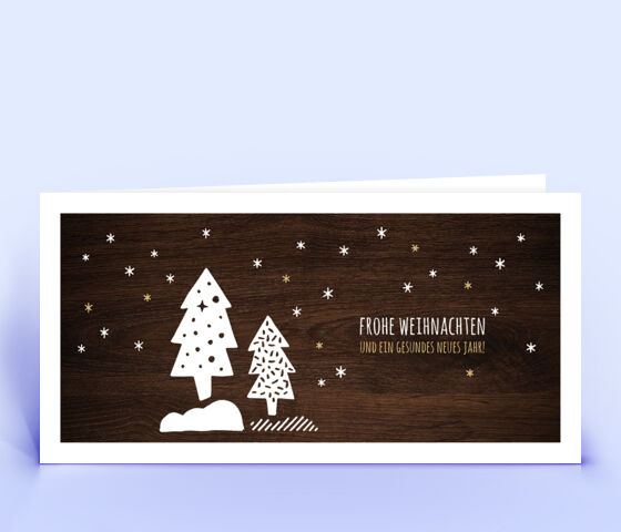Weihnachtskarte Holz-Motiv "Sternenhimmel" 2554