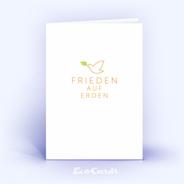 Weihnachtskarte Nr. 2565 orange "Frieden auf Erden"