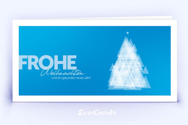 Weihnachtskarte Nr. 2580 blau mit Design aus Dreiecken
