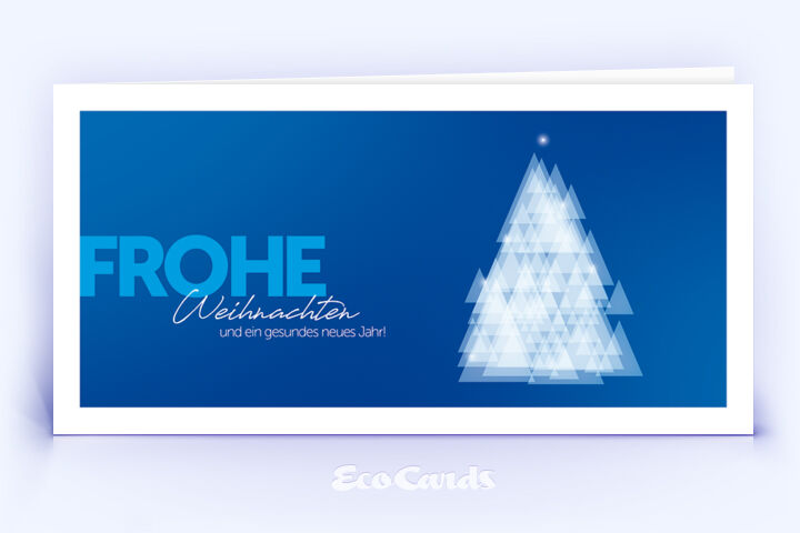 Weihnachtskarte Nr. 2582 dunkelblau mit Design aus mehreren dreieckigen Flächen