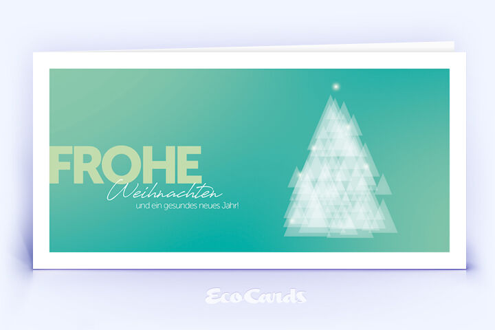 Weihnachtskarte Nr. 2590 tuerkis mit Design aus Dreiecken