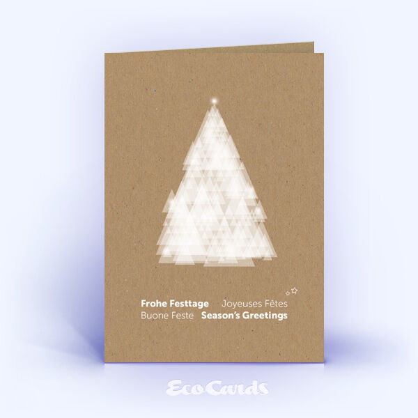 Weihnachtskarte Nr. 2601 braun mit Design aus verschiedenen dreieckigen Flächen