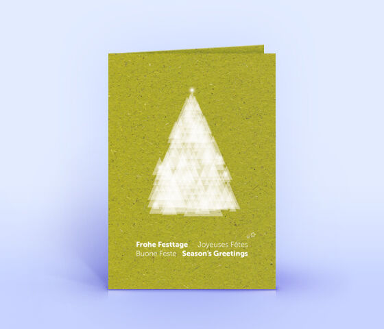 Graspapier Weihnachtskarte mit stilisiertem Weihnachtsbaum 2603