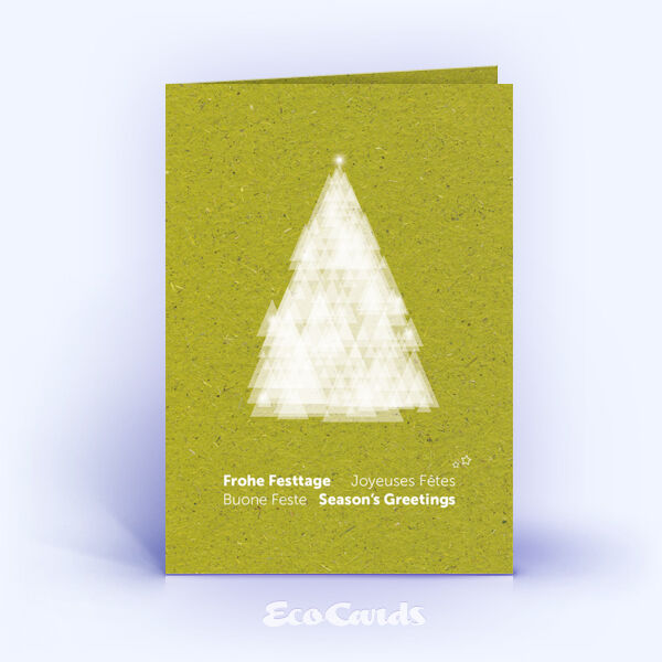 Weihnachtskarte Nr. 2603 gruen mit Design aus verschiedenen Dreiecken
