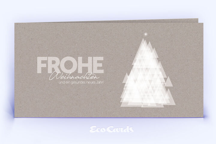 Weihnachtskarte Nr. 2604 grau mit Design aus mehreren dreieckigen Flächen