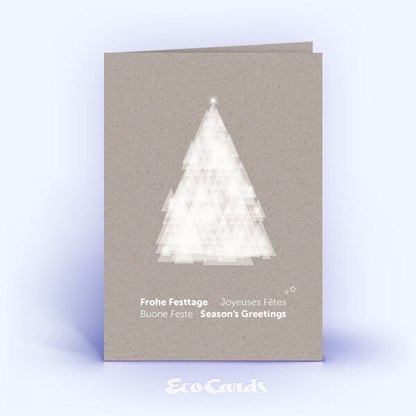 Weihnachtskarte Nr. 2605 grau mit verschiedenen sich überlagernden dreieckigen Flächen