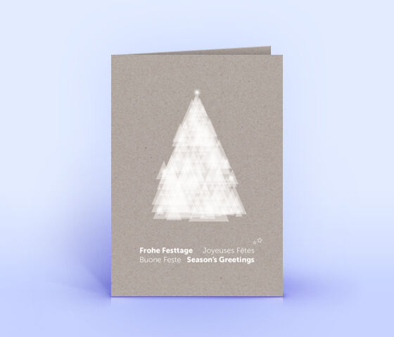 Weihnachtskarte Nr. 2605 grau mit verschiedenen sich überlagernden dreieckigen Flächen