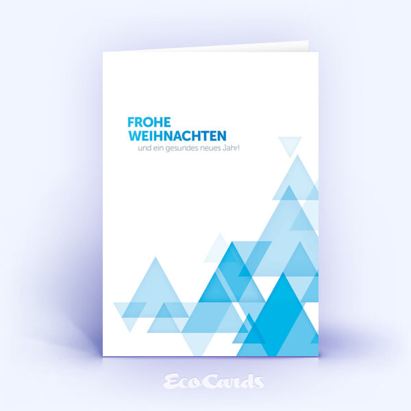 Weihnachtskarte Nr. 2621 hellblau mit Design aus mehreren dreieckigen Flächen
