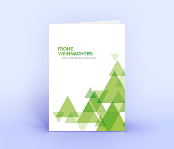 Weihnachtskarte Nr. 2623 gruen mit Design aus verschiedenen Dreiecken
