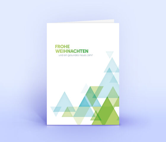 Geschäftliche Weihnachtskarte mit abstraktem blaugrünen Dreieck-Design 2625