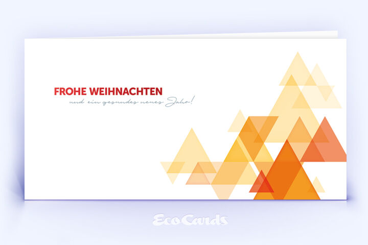 Weihnachtskarte Nr. 2626 orange mit Design aus mehreren dreieckigen Flächen