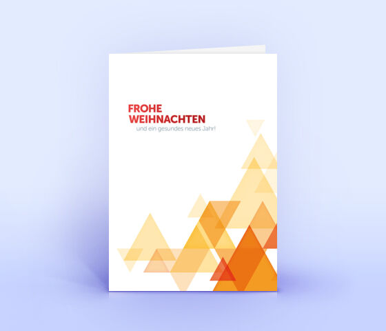 Geschäftliche Weihnachtskarte mit abstraktem orangenen Dreieck-Design 2627