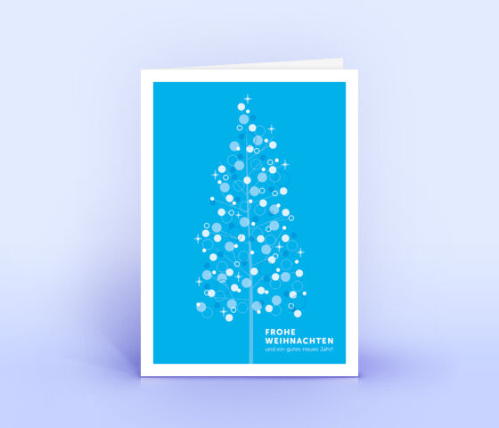 Blaue Weihnachtskarte mit kreativem Design 2881
