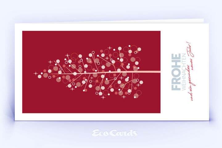 Klassische Weihnachtskarte mit dunkelrotem Design und leuchtender Weihnachtsbaum Illustration 2884