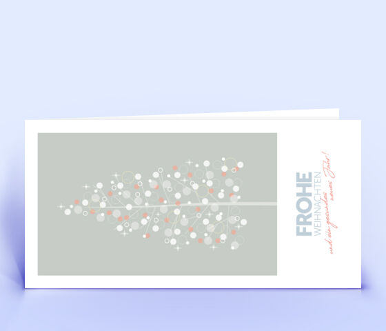 Helle und grafische Weihnachtskarte mit moderner Weihnachtsbaum Illustration 2888