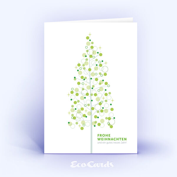 Originelle Weihnachtskarte mit filigranem Weihnachtsbaum in grün 2893