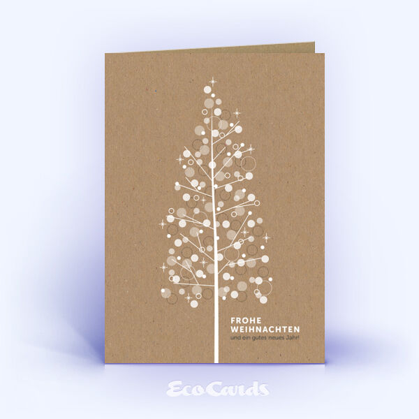 Originelle Weihnachtskarte mit filigranem Weihnachtsbaum auf Naturkarton 2897