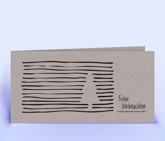 Moderne Weihnachtskarte gedruckt auf grauem Design-Recyclingpapier 2966