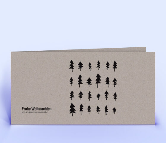 Öko Weihnachtskarte Nr. 298 grau mit einem Muster ist mit einem kreativen Artwork bedruckt.
