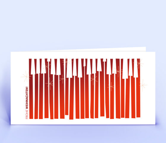 Individuelle Weihnachtskarte mit rotem "Klavierwald" 3120