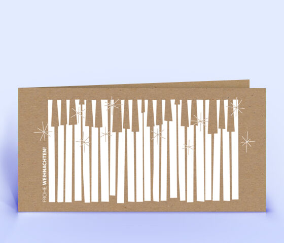 Exklusive Weihnachtskarte mit abstrakter "Klavierwald" Illustration 3132