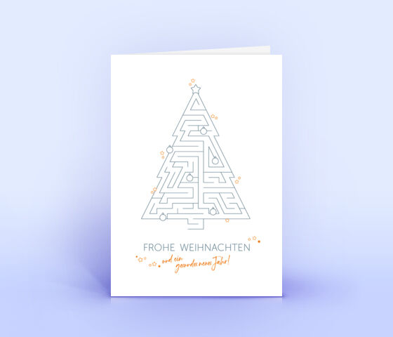 Kreative Weihnachtskarte mit weihnachtlichen Labyrinth Rätsel 3201