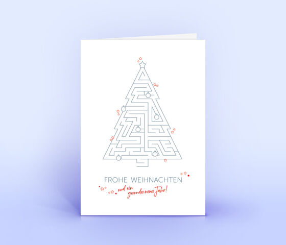 Kreative Weihnachtskarte mit spannendem Labyrinth Rätsel 3203