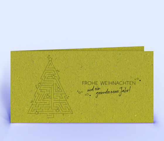 Graspapier Weihnachtskarte mit spannendem Labyrinth Rätsel 3218