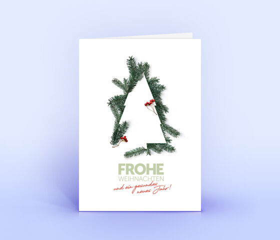 Individuelle Weihnachtskarte mit Tannengrün Design 3283