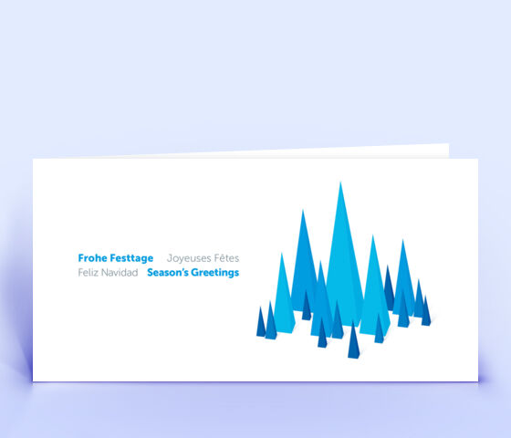 Geschäftliche Weihnachtskarte blau mit modernem Design 3380