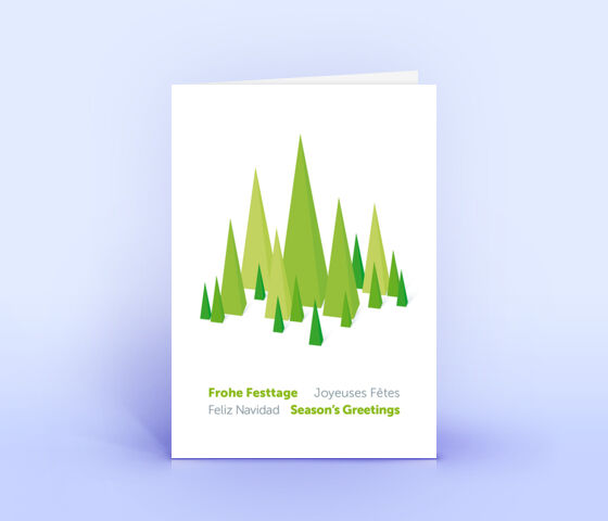 Grüne Weihnachtskarte mit modernem abstrakten Design 3383