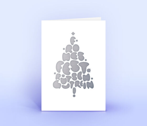 Weihnachtskarte mit Metall-Design in Form eines Christbaumes 3439